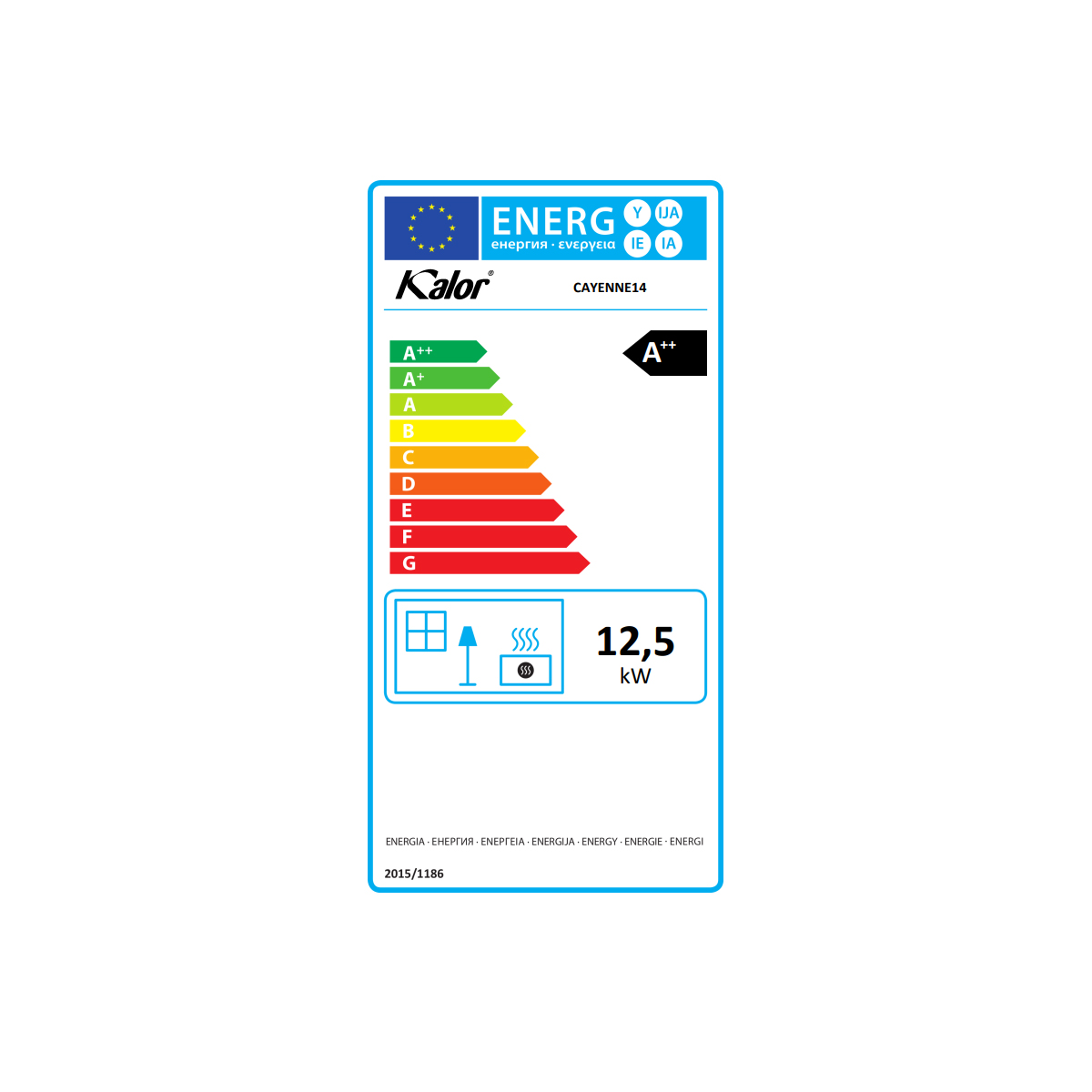 Salamandra a Pellets 14kW Ar Ventilado Kalor Cayenne Grigio