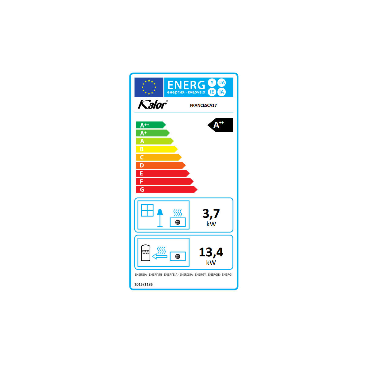 Termoestufa Kalor Estufa Idro Nux Francesca 17 DD Grigio p/ Aquecimento Central