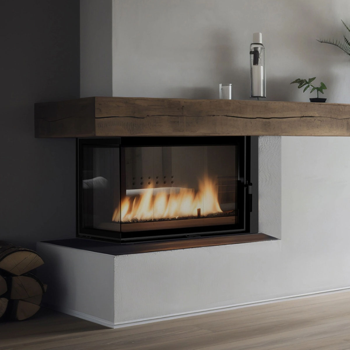 Recuperador a Lenha Idro Canto Esquerdo 17kw Kratki MBA/PW/17/L/BS/W