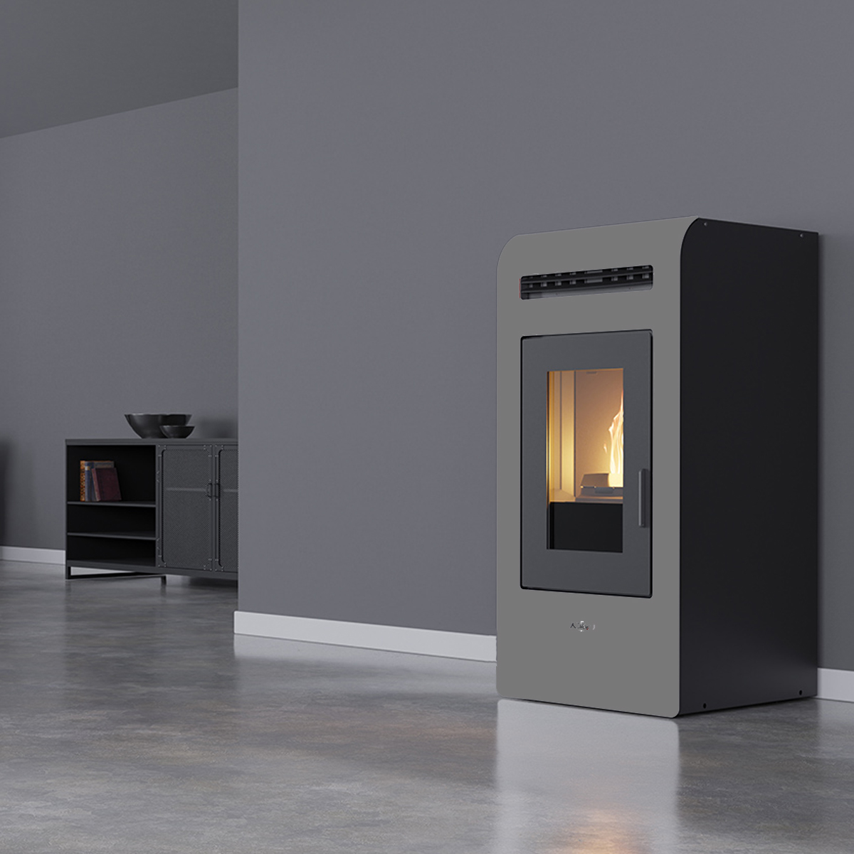Salamandra a Pellets 14kW Ar Ventilado Kalor Cayenne Grigio