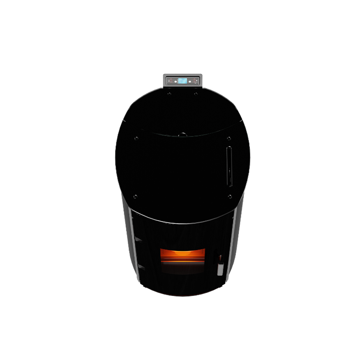 Termoestufa a Pellets Kalor Redonda Glass Idro Auto 24 kw Preta