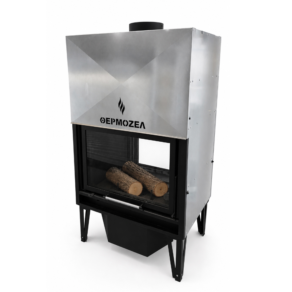 Recuperador de Calor a Lenha 17 Kw Thermozel Block Aero 800 Dual Face Guilhotina