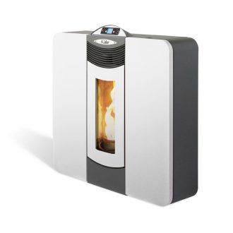 Salamandra a Pellets 12kw Ar Ventilado e Canalizável Kalor Quadra 12C Branco