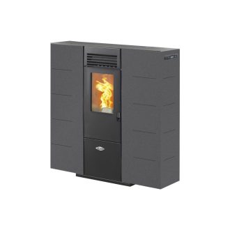 Salamandra a Pellets 7kw Ar Ventilado Kalor Quadra Slim 6 Cinza