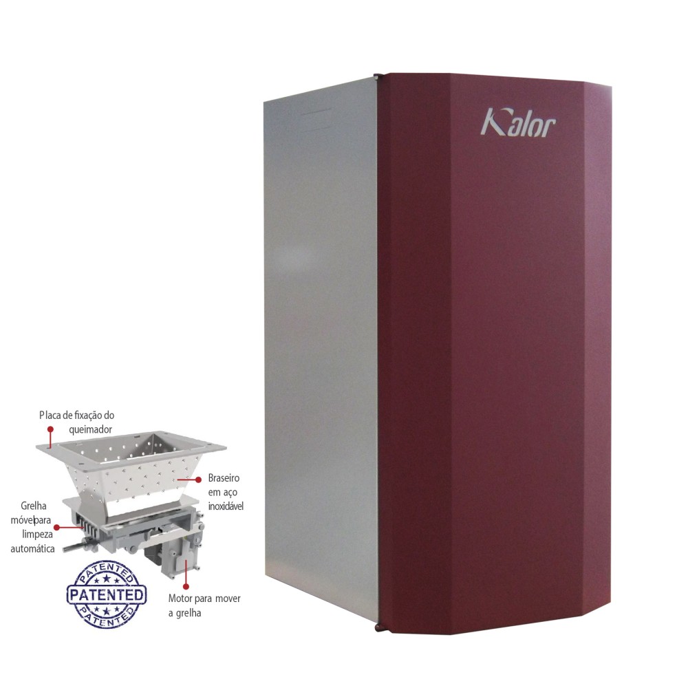Caldeira a Pellet 28kW Kalor Idro Compacta c/ Limpeza de Queimador Automático