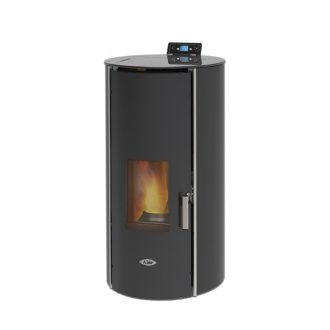 Termoestufa Kalor Idro Redonda 20kw - Vidro/preta P/ Aquecimento Central