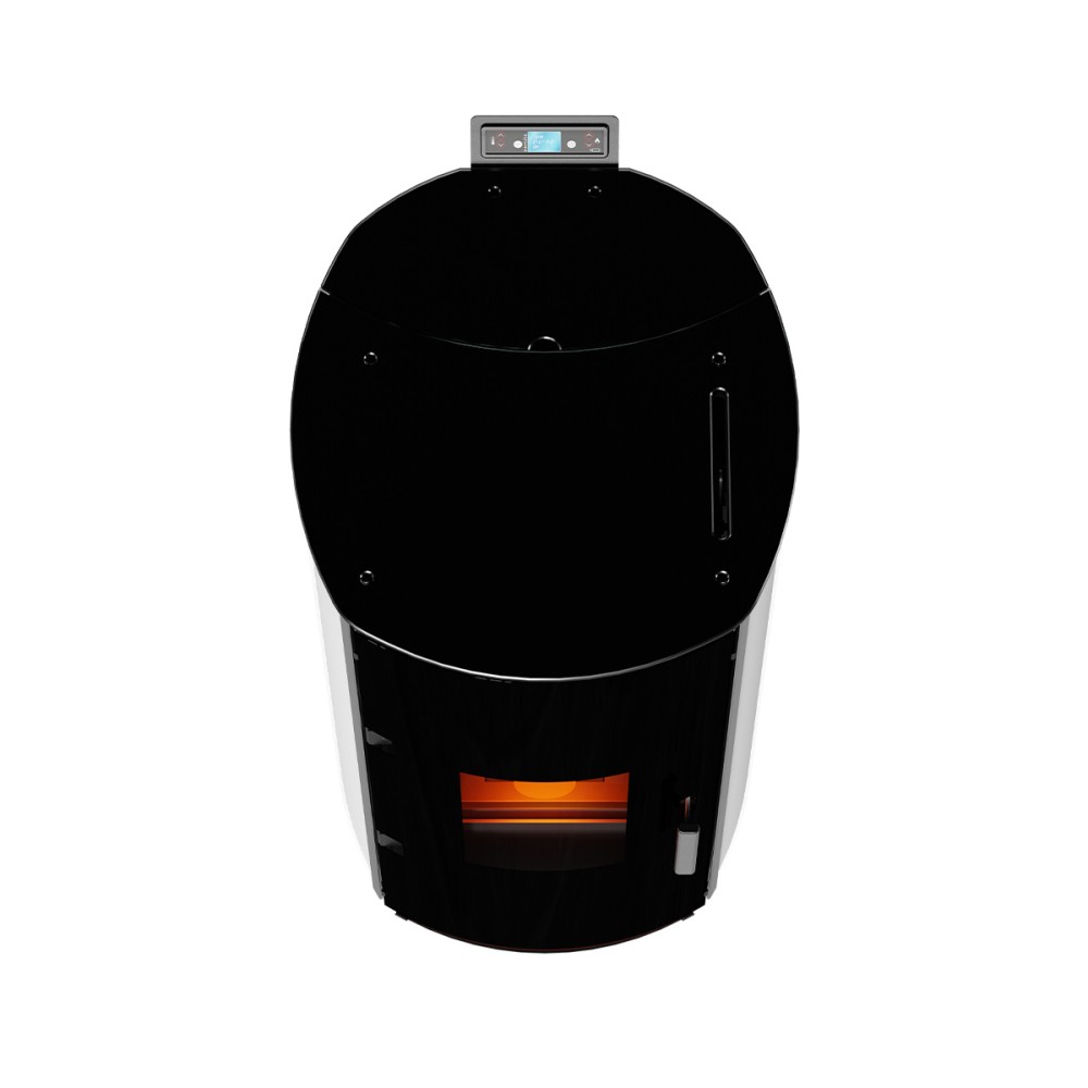 Termoestufa Kalor Idro Redonda 20kw - Vidro/preta P/ Aquecimento Central