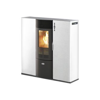 Salamandra a Pellets 8kW Ar Ventilado e Canalizável Kalor Quadra 8C Branco
