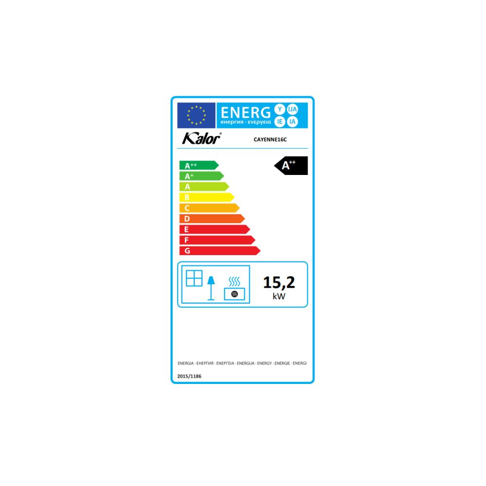 Salamandra a Pellets 16kW Ar Ventilado e Canalizável Kalor Cayenne Bianco