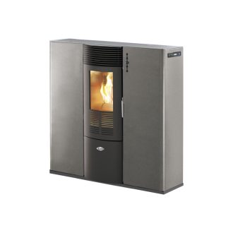 Salamandra a Pellets 8kW Ar Ventilado e Canalizável Kalor Quadra 8C Cinza