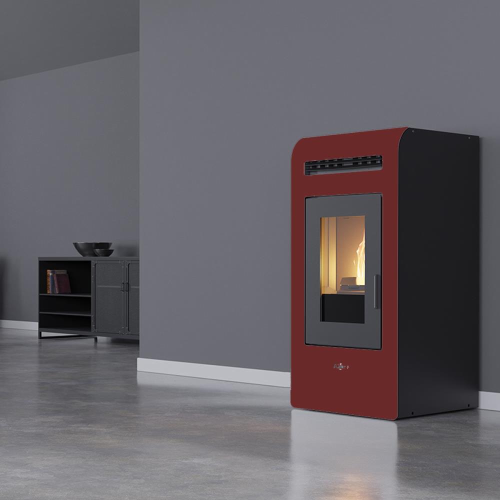 Salamandra a Pellets 14kW Ar Ventilado Kalor Cayenne Bordeaux