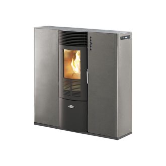Salamandra a Pellets 10kW Ar Ventilado e Canalizável Kalor Quadra 10C Cinza
