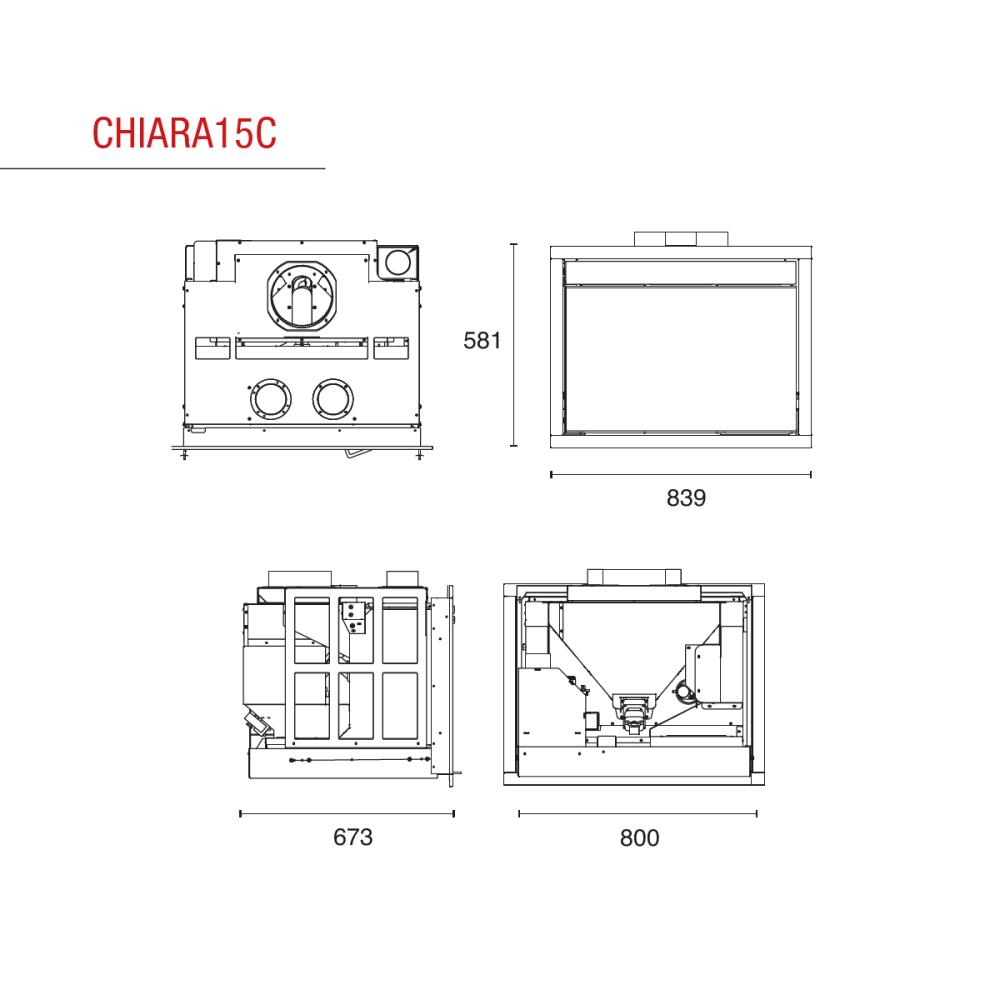 Recuperador a Pellet Ar Ventilado e Canalizável 15kw Kalor Chiara 15C