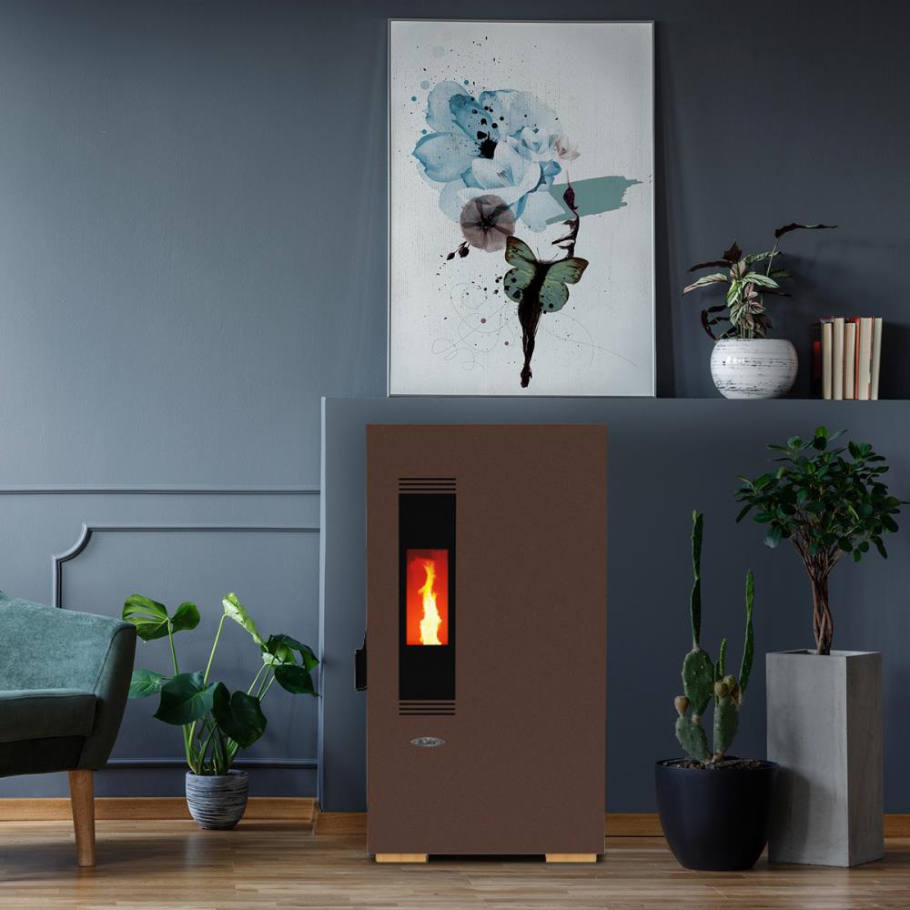 Salamandra a Pellet 5kw Ar Ventilado Kalor Mini 5s Ferrugem