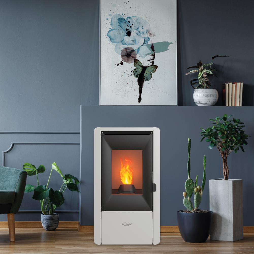 Salamandra a Pellet 7kW Kalor Smart Branco