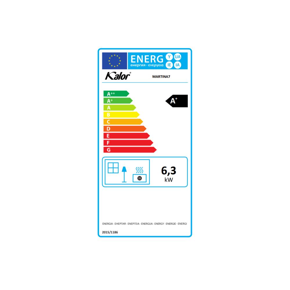 Salamandra a Pellets 7kW Ar Ventilado Kalor Cayenne Bianco