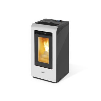 Salamandra a Pellets 10kw Ar Ventilado Kalor Cayenne Branca