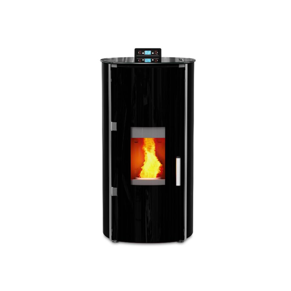 Termoestufa a Pellets Kalor Redonda Glass Idro 24kW Bordó