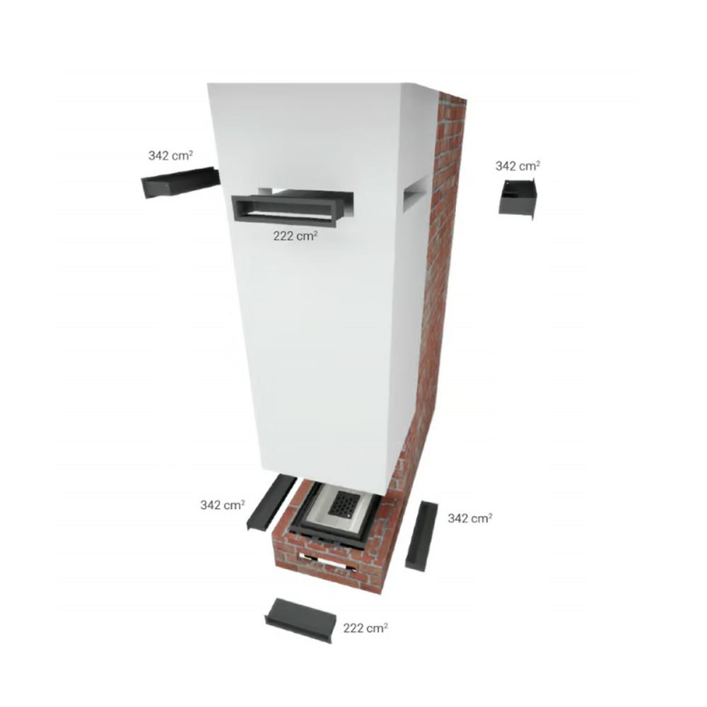 Recuperador a Lenha Kratki 8 KW Trifacial Lift-up NBC/500/500