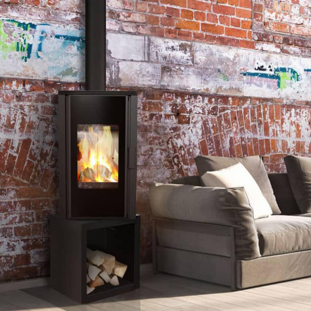 Salamandra a Lenha Ar 6 kw Kratki KOZA/ENYO/FLAT/01 Giratória