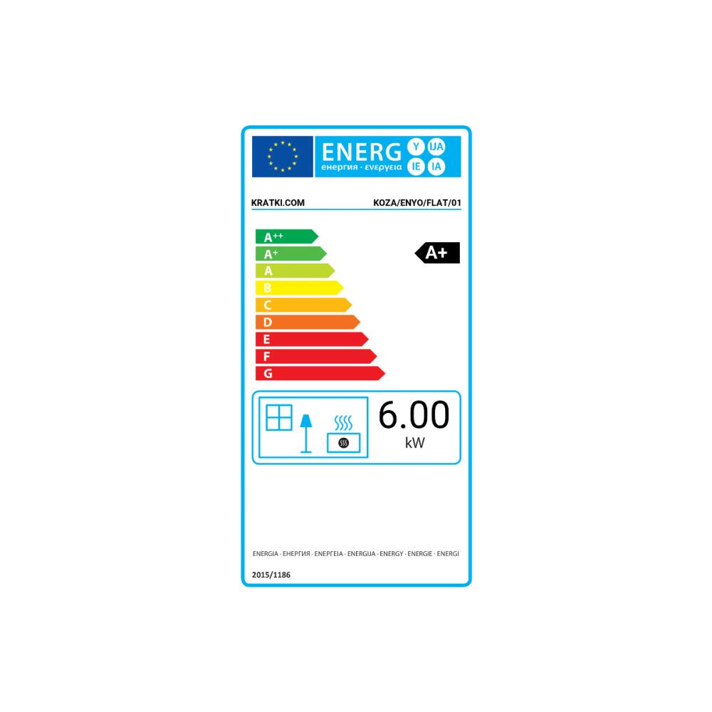 Salamandra a Lenha Ar 6 kw Kratki KOZA/ENYO/FLAT/01 Giratória