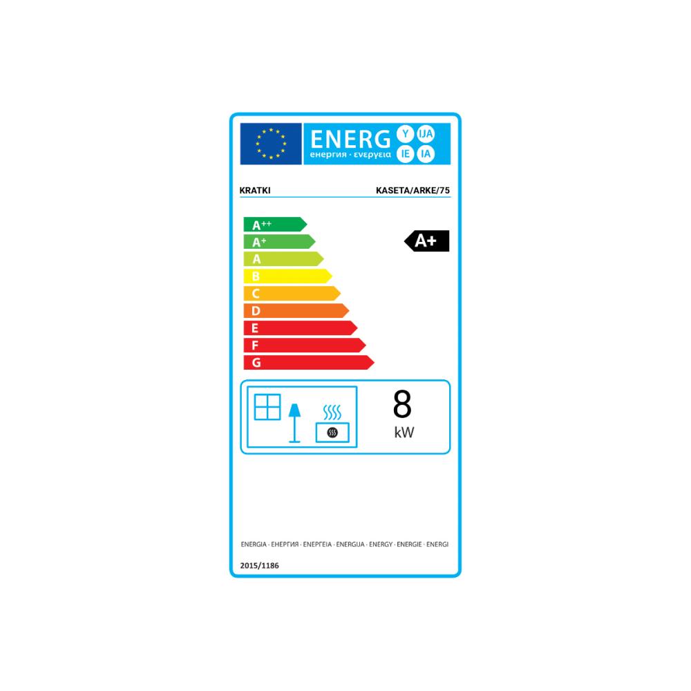 Recuperador a Lenha Kratki 8 kw Ar Ventilado com aro KASETA/ARKE/75