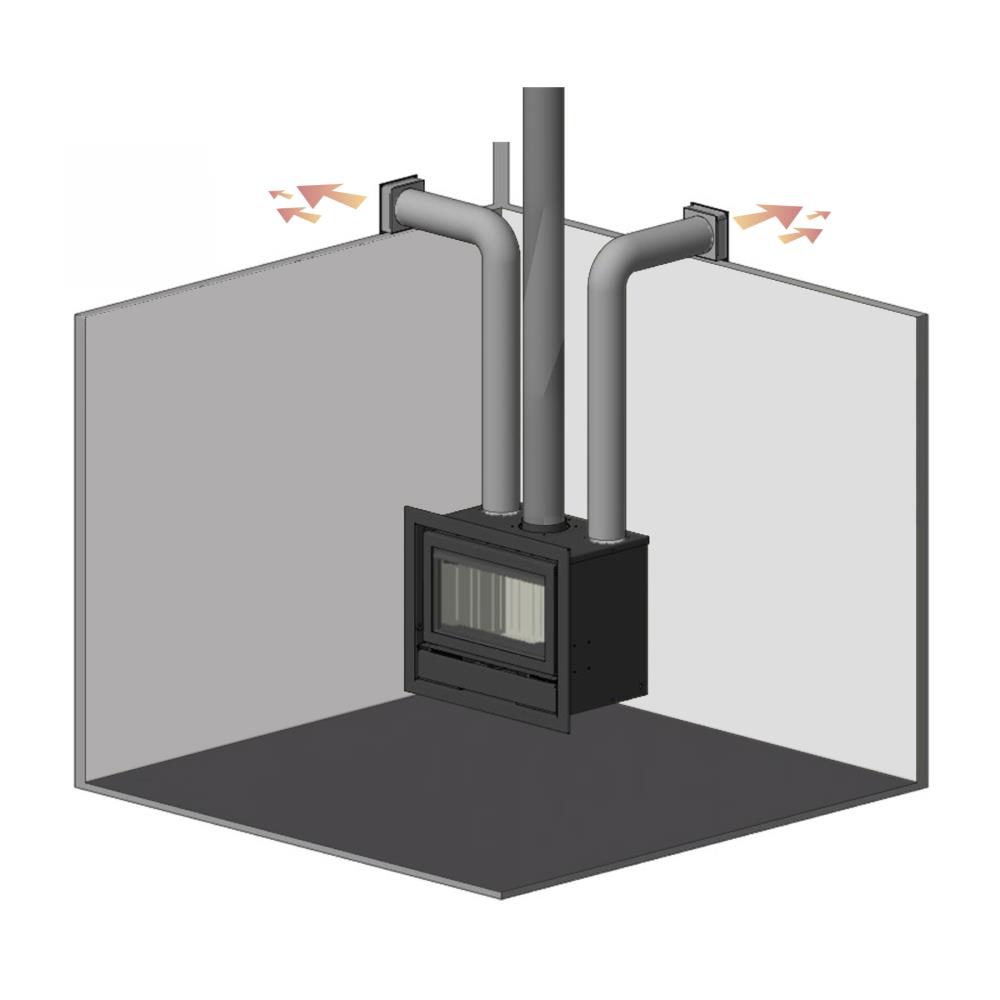 Recuperador a Lenha Kratki 8 kw Ar Ventilado com aro KASETA/ARKE/75
