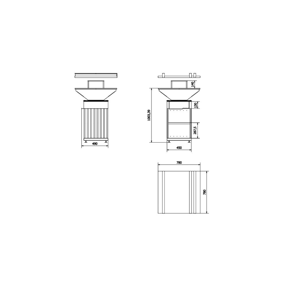 Barbecue a lenha Kratki Quadrum Vertical com Grill QUADRUM/BBQ/V