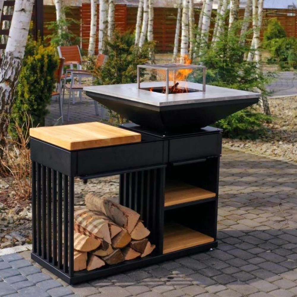 Barbecue a lenha Kratki Quadrum Horizontal com Grill QUADRUM/BBQ/H