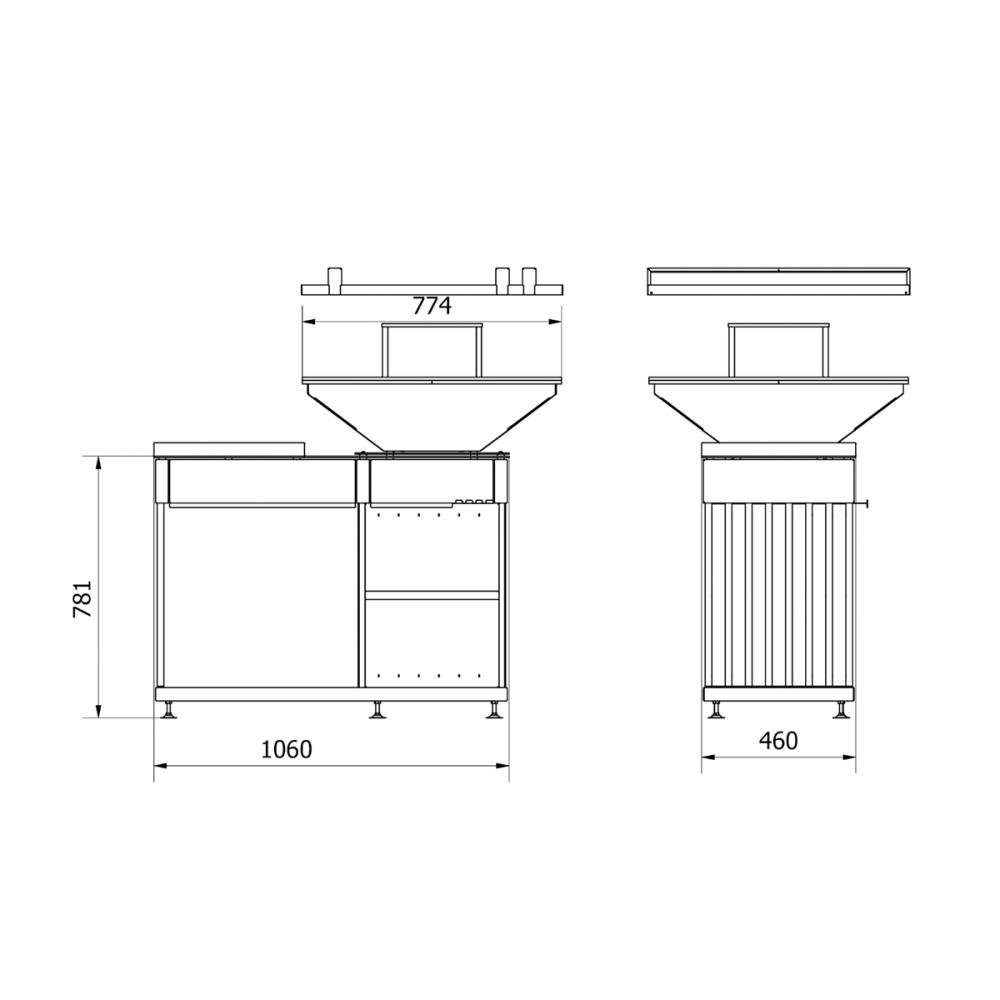 Barbecue a lenha Kratki Quadrum Horizontal com Grill QUADRUM/BBQ/H