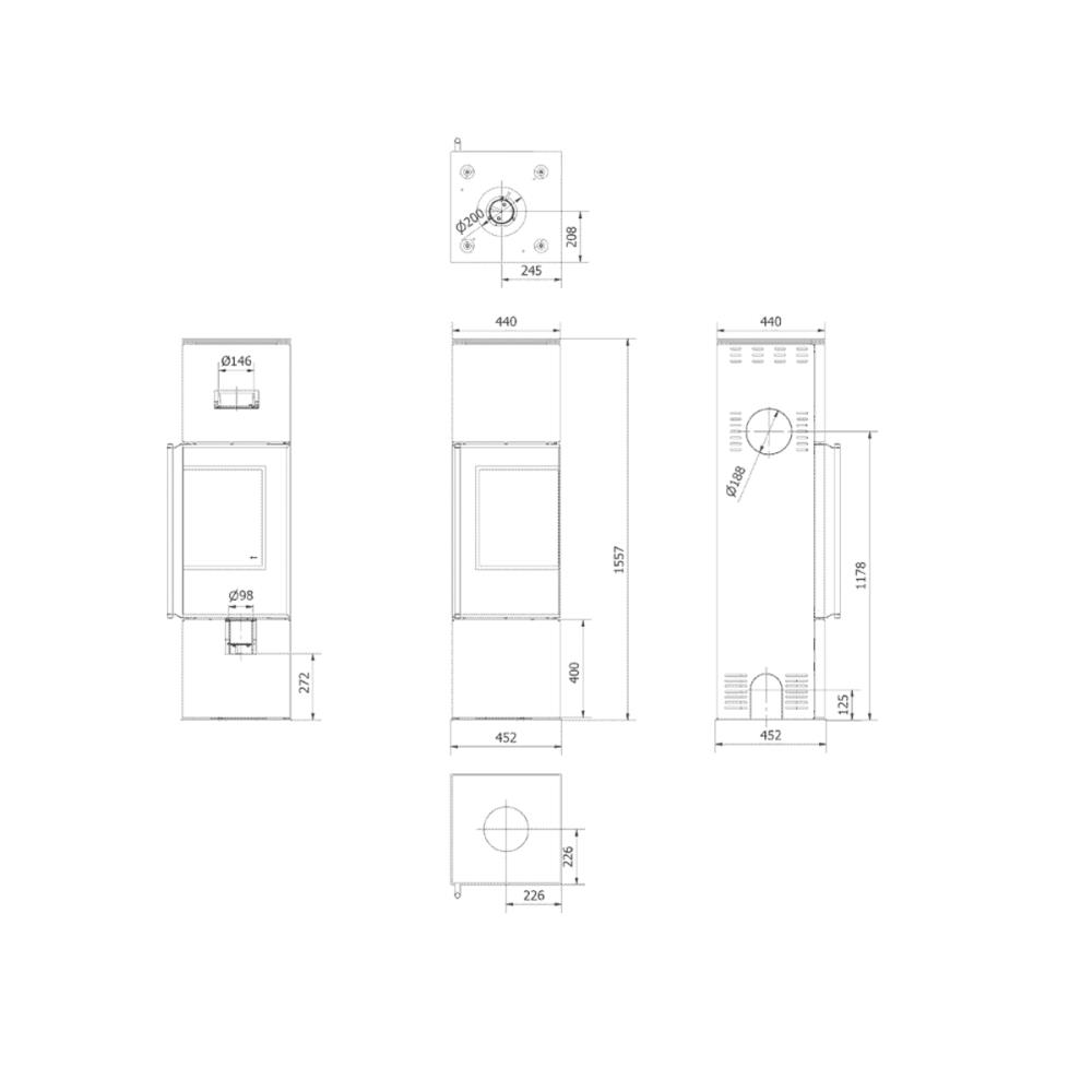 Salamandra a Lenha Kratki REN 7kw Bifacial REN/M/P