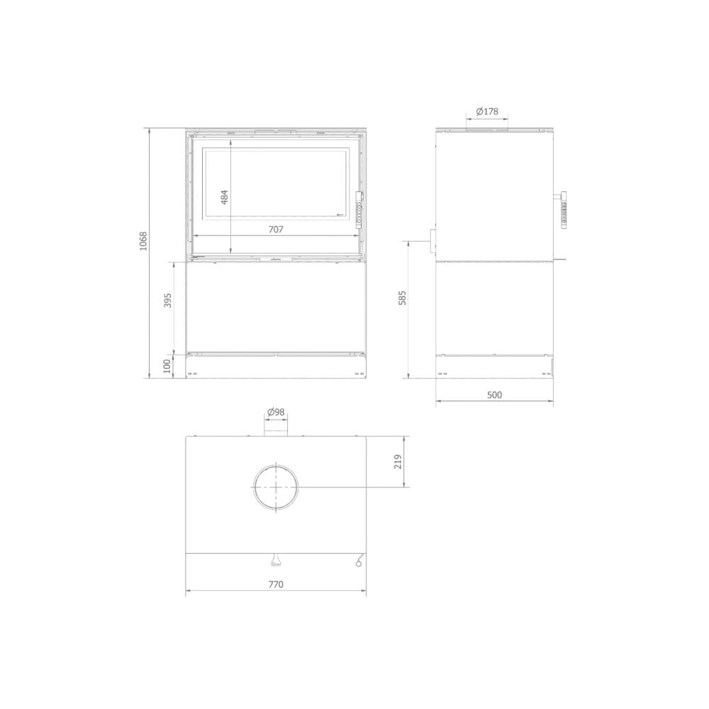 Recuperador a Lenha Kratki 12 kw Ar KARI/80/W