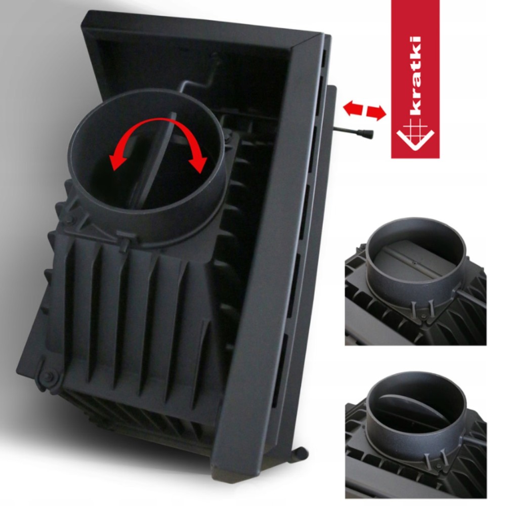 Recuperador a Lenha Ar 8Kw Canto Esquerdo Kratki Simple SIMPLE/M/S/L/BS/150 Ø150