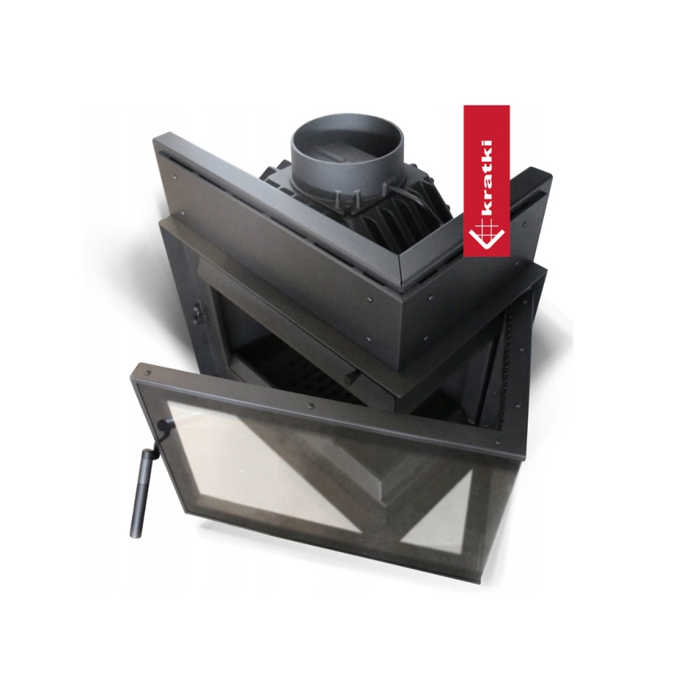 Recuperador a Lenha Ar 8Kw Canto Esquerdo Kratki Simple SIMPLE/M/S/L/BS/150 Ø150