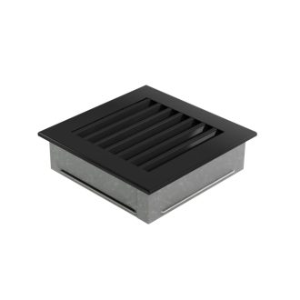 Grelha de Ventilação Preta Persiana Fixa 17x17cm