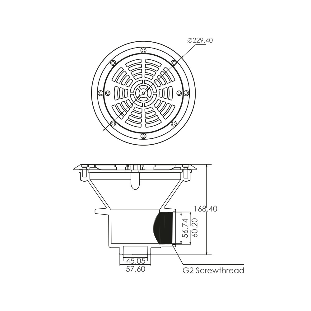 Ralo de Fundo de Encastrar Superpool