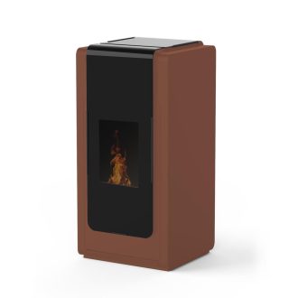 Salamandra a Pellet Ar Ventilado 12 kW Kalon Rolling Moka/Preta Ermetica