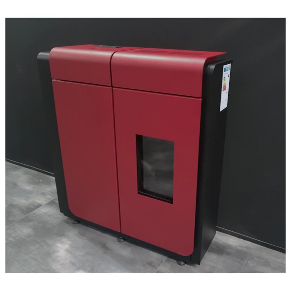 Salamandra a Pellet Ar Ventilado Canalizável 10 kW Kalon Nolak 10C Preta/Bordô