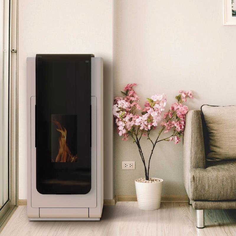 Salamandra a Pellet Ar Ventilado 10 kW Kalon Rolling Preta/Preta