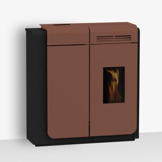 Salamandra a Pellet Ar Ventilado Canalizável 10 kW Kalon Nolak 10C Preta/Moka