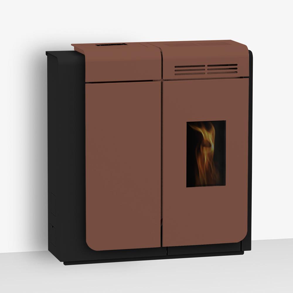 Salamandra a Pellet Ar Ventilado Canalizável 10 kW Kalon Nolak 10C Preta/Moka