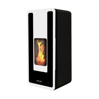 Salamandra a Pellet Ar Ventilado 8 kW Kalon Cover U Preta/Branca