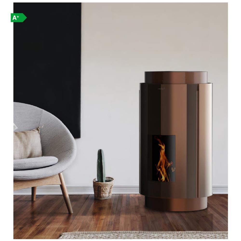 Salamandra a Pellet Ar Ventilado 8 kW Kalon Lila Cobre