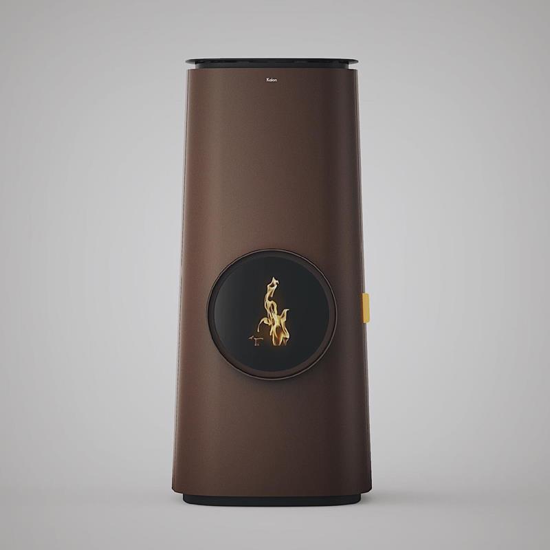 Salamandra a Pellet Ar Ventilado 8 kW Kalon Rise Ferrugem