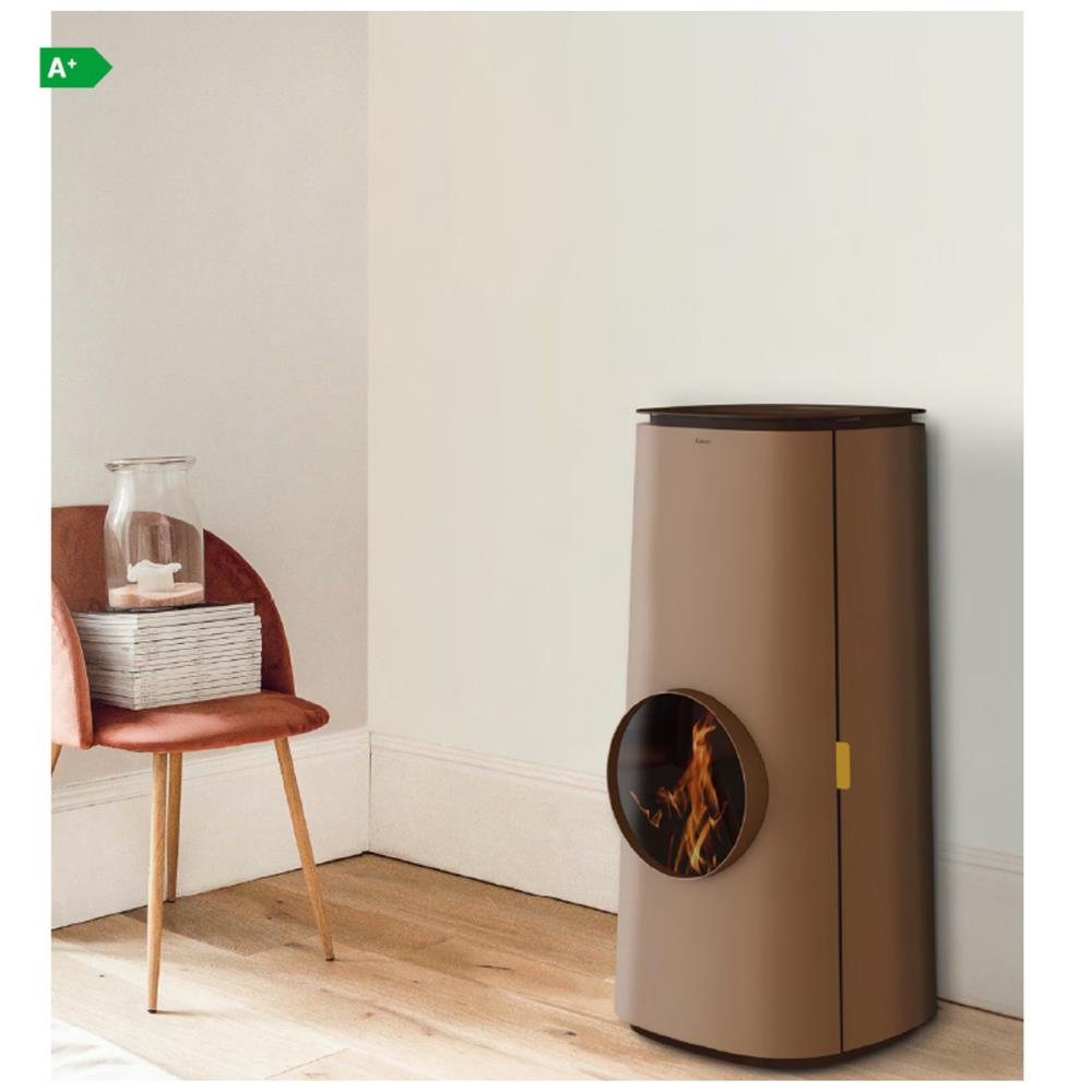 Salamandra a Pellet Ar Ventilado 8 kW Kalon Rise Preta