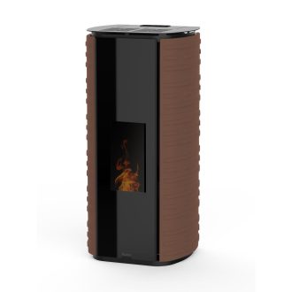 Salamandra a Pellet Ar Ventilado 8 kW Kalon Terrafuoco Moka