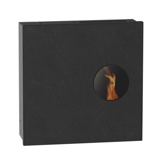 Salamandra a Pellet Ar Ventilado 10 kW Kalon Oblò Steel Preta