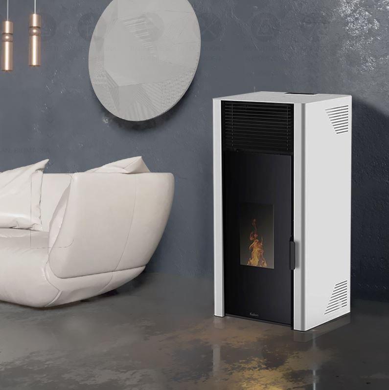 Salamandra a Pellet Ar Ventilado 8 kW Kalon Alysa Branca