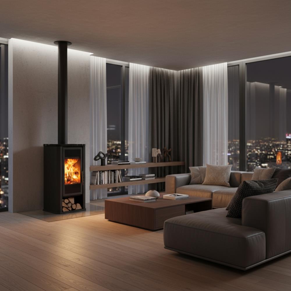 Salamandra a Lenha 9 kW Ventilada Thermozel Klokova Aero