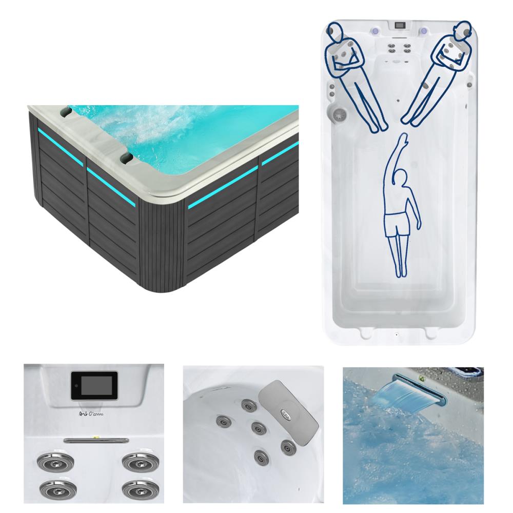 Piscina Jacuzzi de hidromassagem Bali 2 + Pessoas 3600x2200x1200mm Cinza